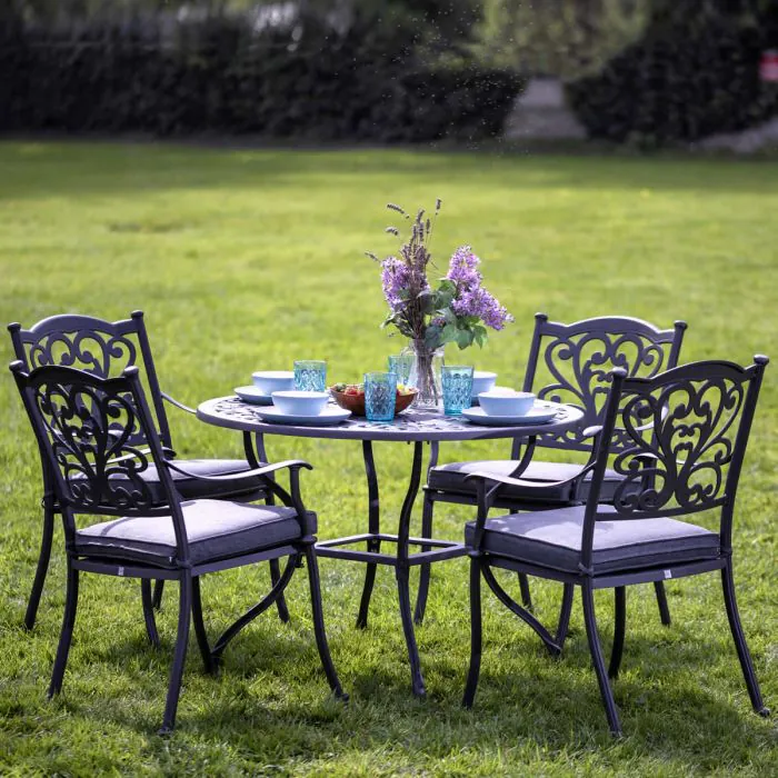Sapphire Hampshire 4 Seater Round Furniture Set in Grey