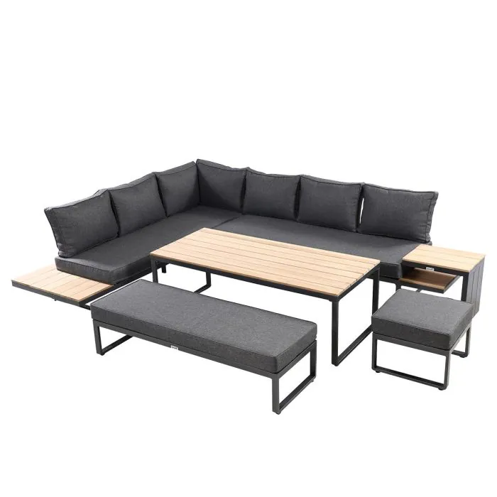 Singapore Rectangular Corner Platform Set with Side Table