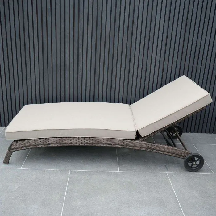 Sunlounger Cushion 73 x 190cm in Taupe from Outdoor Living