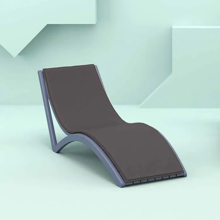 Slim Grey Sun Lounger with Grey Mattress Slim Grey Sun Lounger with Grey Mattress