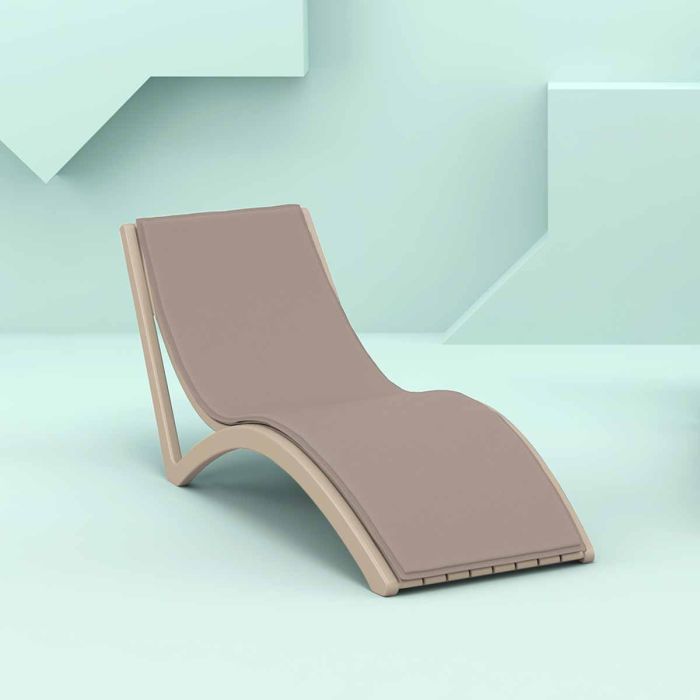 Slim Taupe Sun Lounger with Brown Mattress main product photo