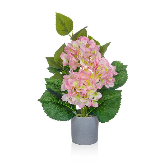 45cm Hydrangea Pink in Grey Pot 45cm Hydrangea Pink in Grey Pot