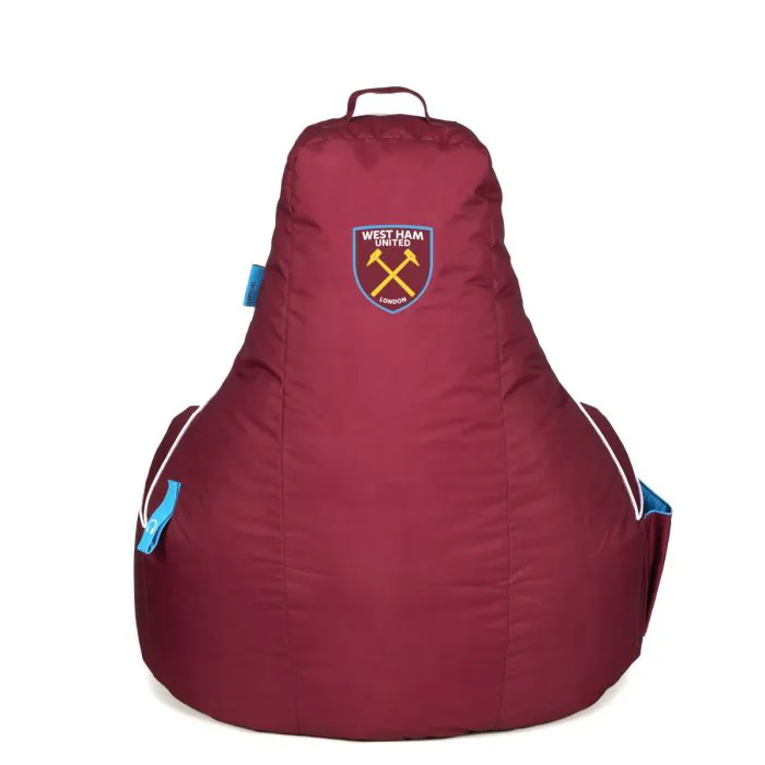Back View of the West Ham United F.C. Gaming Bean bag Chair With Crest 