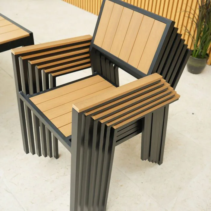 Fairmont Rectangular Table with 6 Chairs in Black and Brown