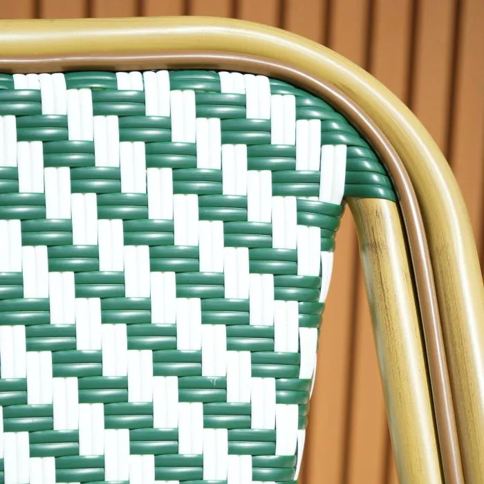 Cannes Bistro Chair Armless in Green and White Cannes Bistro Chair Armless in Green and White