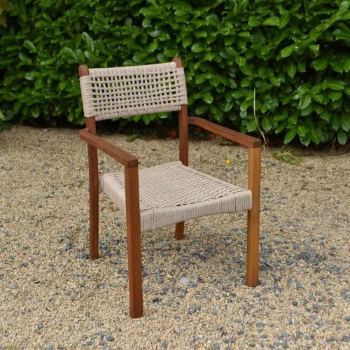 Acropol Wood and Rope Stacking Chair - Brown