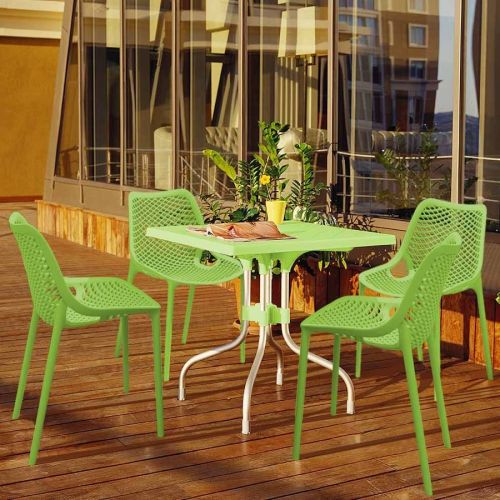 4 Air Chairs and Forza Table Set in Green