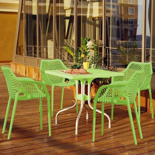 4 Air XL Chairs and Forza Table Set in Green