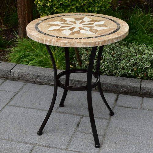 Dalkey 2 Seat Round Bistro Table with Marble Compass Top