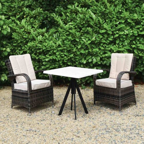 2 Seater Golden Marble 70cm Square Werzalit Bistro Table with Fuoz Legs & Cairo Chairs