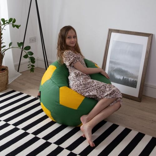 County Colours Football Bean Bag - Green and Yellow
