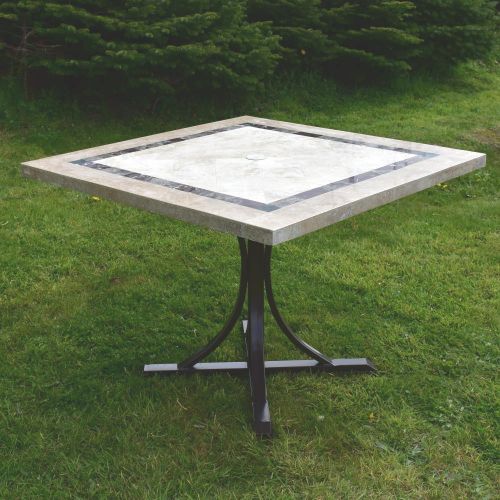 Killiney 4 Seat Square Table with Stone Effect Top