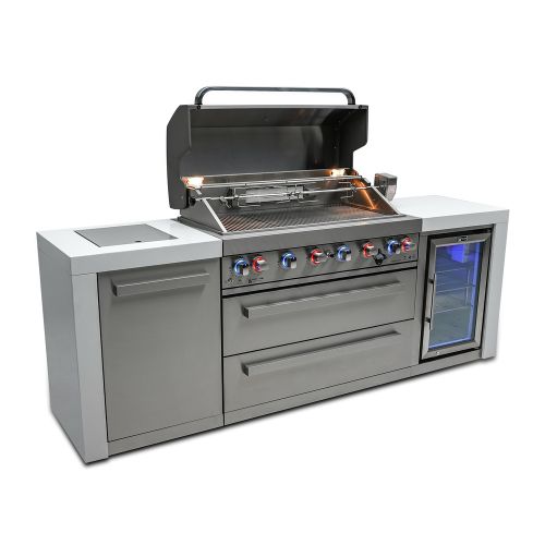 Mont Alpi - 805 6 Burners Deluxe Island BBQ with Fridge Cabinet