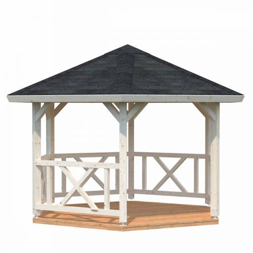 Nuala 9.9m Heritage Wooden Gazebo with Floor and Roof Shingles