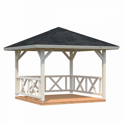 Nuala 9m Heritage Wooden Gazebo with Floor and Roof Shingles