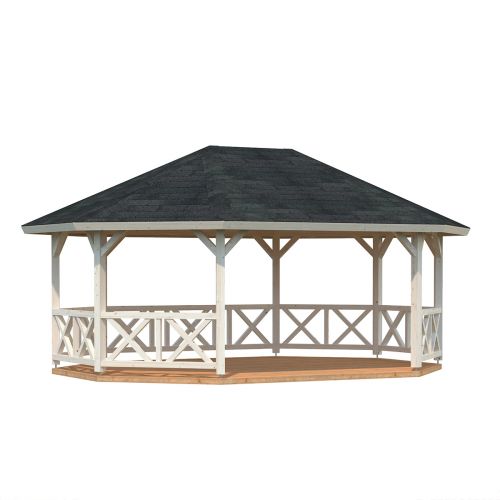 Nuala 25m Wooden Gazebo with Floor and Roof Shingles