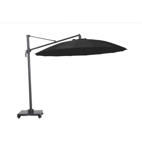 Alexander Rose 3.0m Round Aluminium Cantilever Parasol in Charcoal with 90kg Base