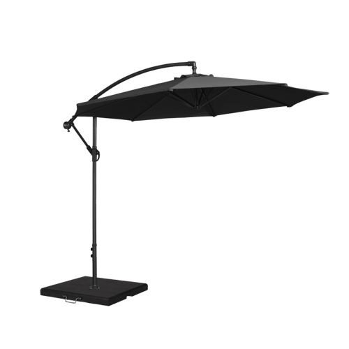 Alexander Rose 3m Round Cantilever Parasol and 50kg Base - Charcoal