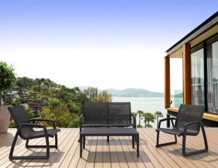 Pacific Lounge Set with Sky Table in Black
