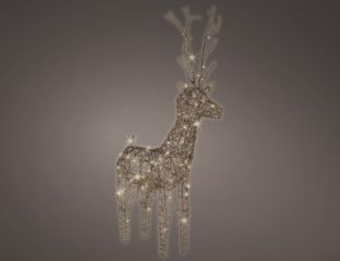 135cm - LED Wicker Outdoor Christmas Deer - Brown/Warm White