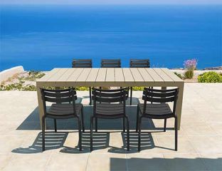 Atlantic Medium 6 Seater Set Table In Taupe With Paris Chairs in Black Category Image