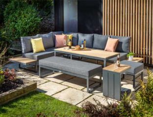 Singapore Rectangular Corner Platform Set with Side Table