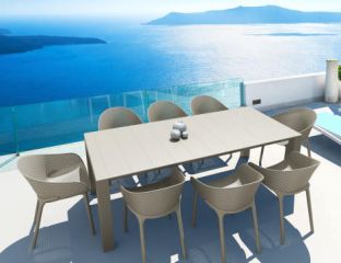 Vegas Medium 8 Seat Set with  Sky Chairs Set in Taupe