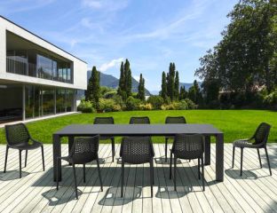 Vegas XL 8 Seater Set Table With Air Chairs in Black