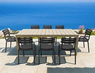 Atlantic XL 8 Seater Set Table In Taupe With Paris Chairs in Black  Category Image