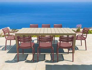 Atlantic XL 8 Seater Set Table In Taupe With Paris Chairs in Marsala Category Image