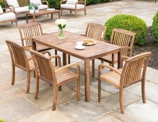 Alexander Rose Bolney Dark Acacia Rectangular 6 Seater Set