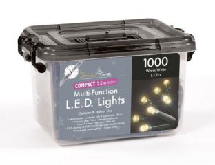 1000 Warm White LED Compact Lights with Timer