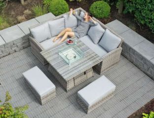 Delgany Corner Firepit Sofa Set