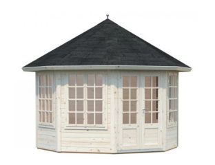 Eimear 9.2m Octagonal Summer House with Floor and Roof Shingles - Natural