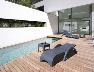 Fiji Grey Resin Sun Lounger
