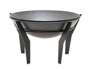 Outdoor Metal Kendal Firebowl on Stand in Black