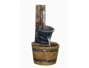 Tap on Post with Barrel Water Feature