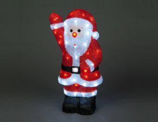 54.5cm Acrylic Santa with 70 Ice White LEDs