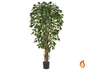 120cm Ficus Liana - Green with Natural Tree Trunk (Fire Resistant)