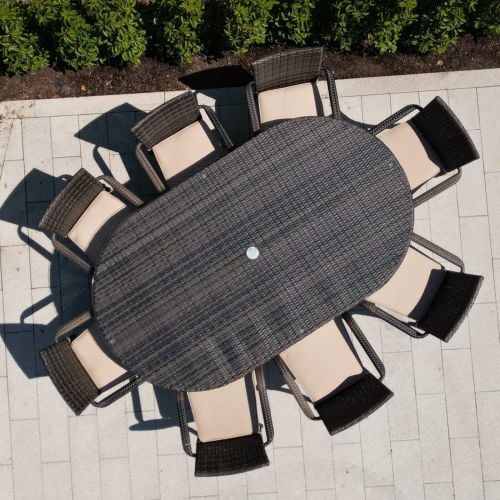 Cairo 8 Seat Oval Set with Stacking Chairs
