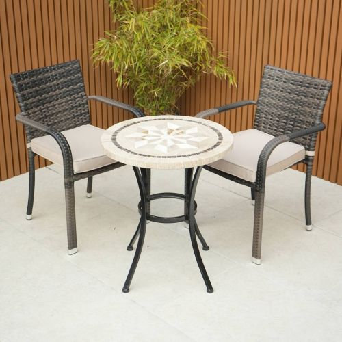Dalkey Bistro Set with Cairo Stacking Chairs