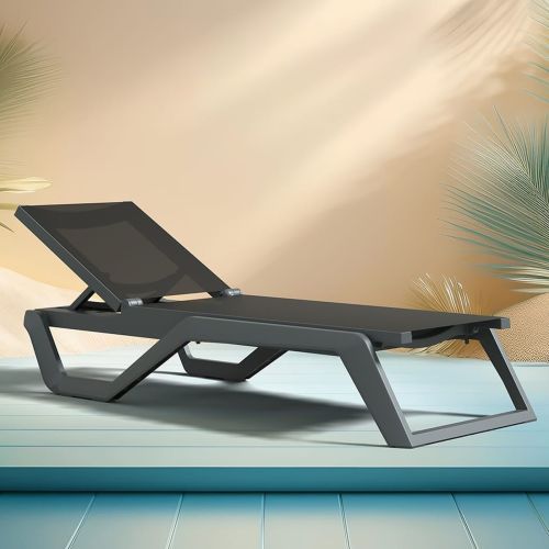 Rio Pro Sunlounger - Dark Grey / Black