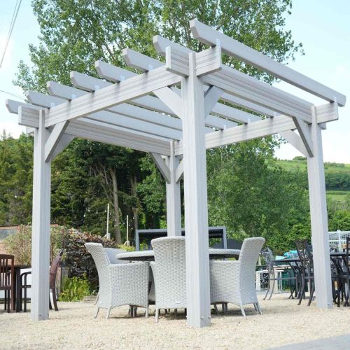 3m x 3m Composite Pergola - Stone Grey