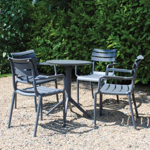 Sky Round 4 Seater Set Table with Paris Chairs in Grey