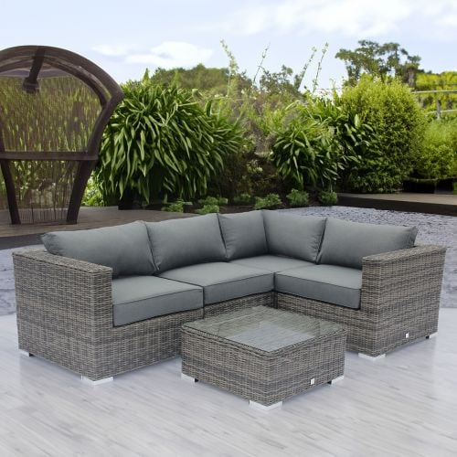 Kona 5 Piece Grey Rattan Corner Sofa Set