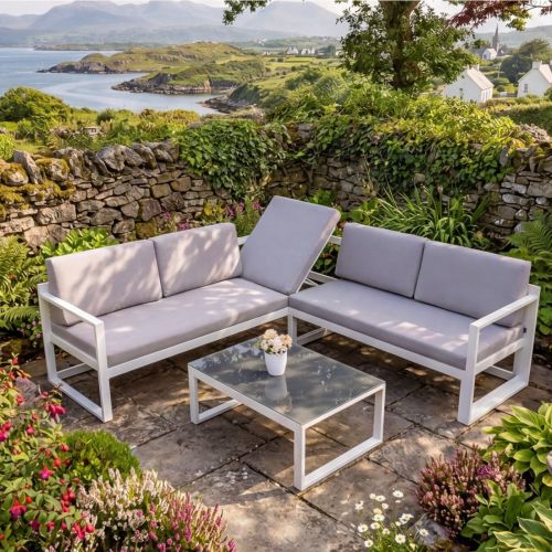 Palermo Corner Sofa Set - Light Grey