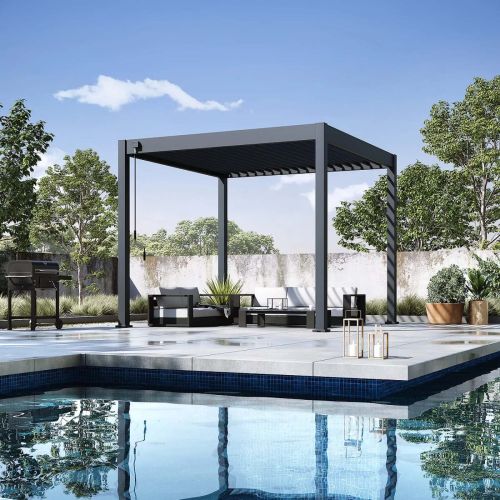 Ombrea Bio-Climatic 3m x 3m Freestanding Pergola - Anthracite