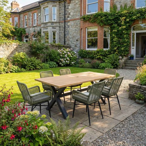 Palm 180cm Rectangular Dining Set with 6 Diana Chairs