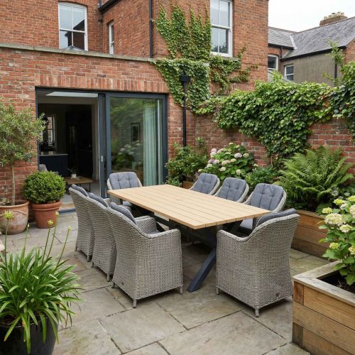 Palm 240cm Rectangular Dining Set with 8 Adelaide Chairs