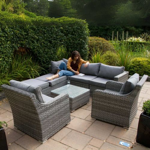 Teresina Modular Rattan Corner Sofa Outdoor Furniture Set - Grey